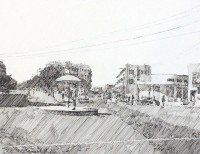 Zameer Hussain, 9 x 11 Inch, Pen ink On Paper, Cityscape Painting-AC-ZAH-134